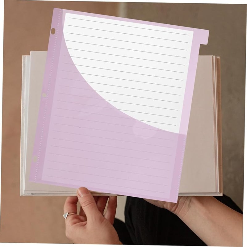 Angoily 12Pcs Purple Discbound Pocket Dividers Lightweight Organizational Tabs Easy Slide Design for School Office - Image 5