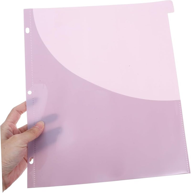 Angoily 12Pcs Purple Discbound Pocket Dividers Lightweight Organizational Tabs Easy Slide Design for School Office - Image 3