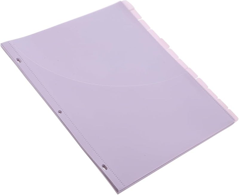 Angoily 12Pcs Purple Discbound Pocket Dividers Lightweight Organizational Tabs Easy Slide Design for School Office - Image 1