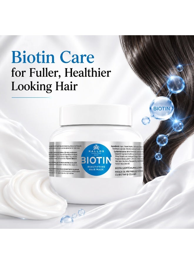 KALLOS Biotin Beautifying Hair Mask 275ml– Biotin Hair Mask for Hair Nourishment - Image 3