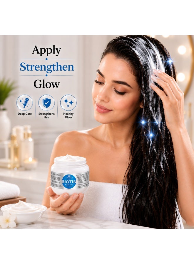 KALLOS Biotin Beautifying Hair Mask 275ml– Biotin Hair Mask for Hair Nourishment - Image 5