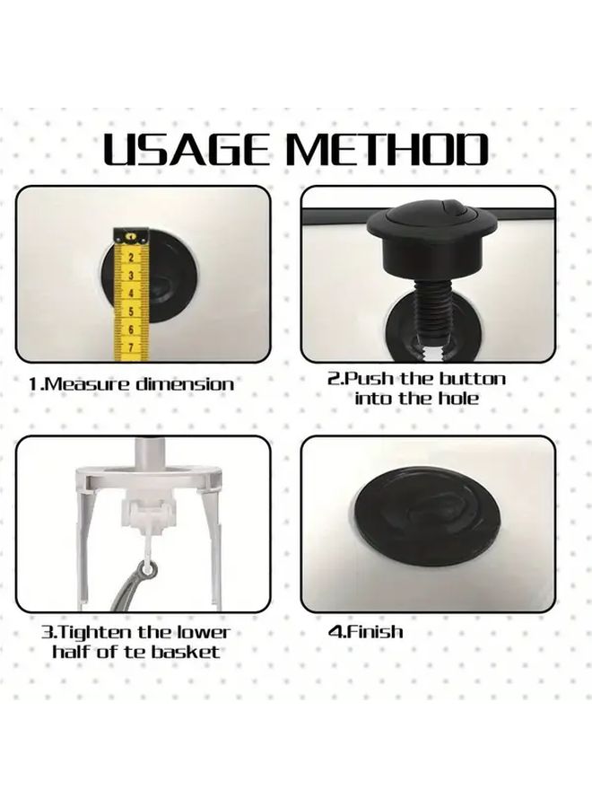 Black Adjustable Toilet Flush Button Key For Bathroom Drain Valve - Image 4