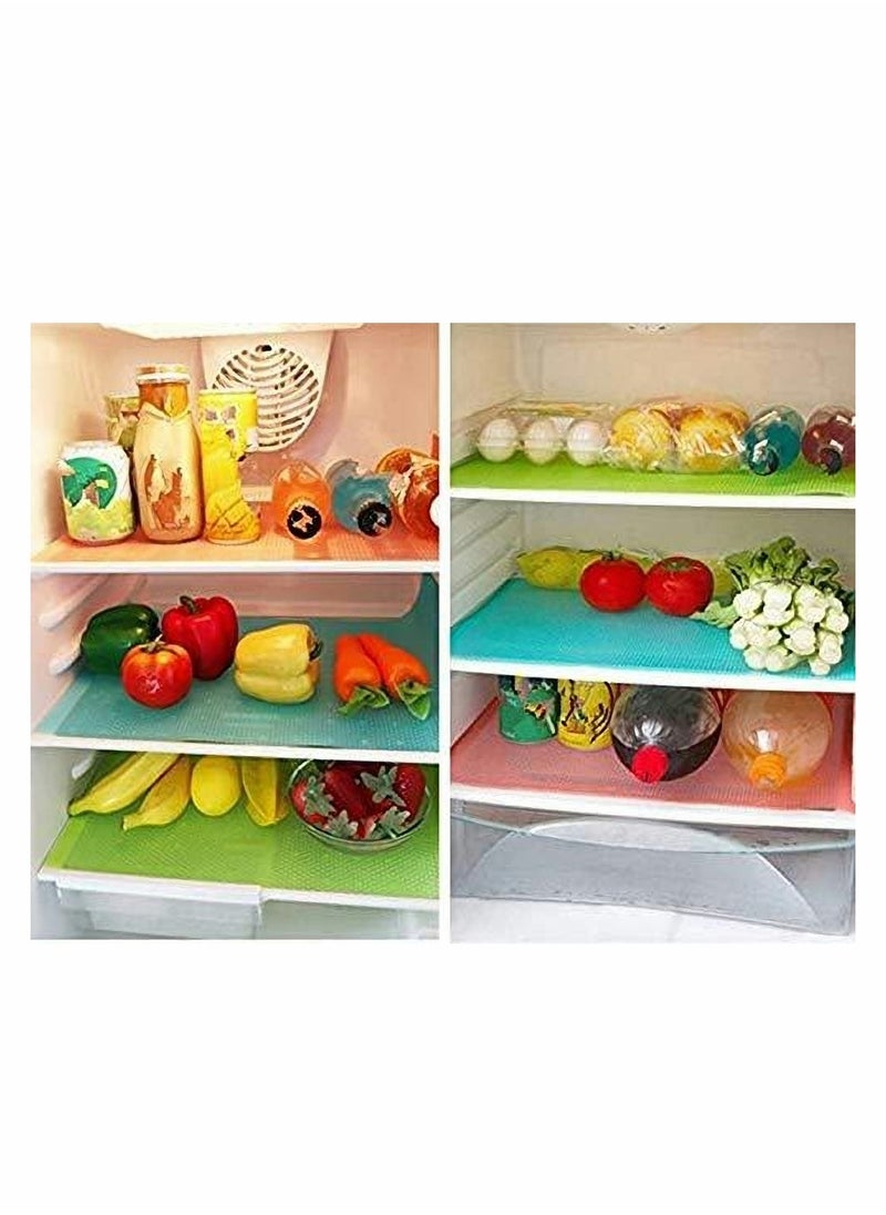 Excefore - 6 Pcs Refrigerator Mats,EVA Refrigerator Liners Washable Can Be Cut Refrigerator Pads Fridge Mats Drawer Table Placemats,Shelves Drawer Table Mats,Size 17.6"x11.3",Red/2 Green/2 Blue/2 - Image 1
