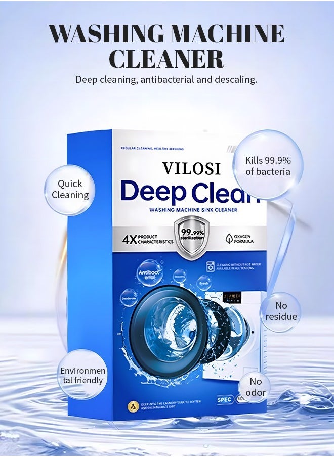 Washing Machine Cleaner no Need Tto Soak, High-Efficiency Odor-Removing Cleaning Powder for All Machines, Removes Soap Scum and Limescale