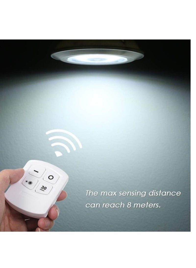 Gravity 1W COB LED Puck Light 6 Pack with Remote Controller Brightness Adjustable Wireless Dimmable Touch Sensor Control Night Lamp Under Cabinet Lighting Battery Powered Operated for Cabinet Wall  - Image 3