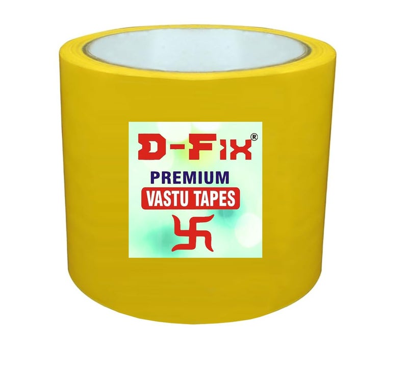 D-Fix ® شريط أرضيات فاستو الملون BOPP - بطول حوالي 20 متر وعرض 96 مم / 04 بوصة - لفة واحدة لكل عبوة - علاج فاستو دوتش / تصحيح فاستو للمرحاض والمدخل - أصفر - Image 1