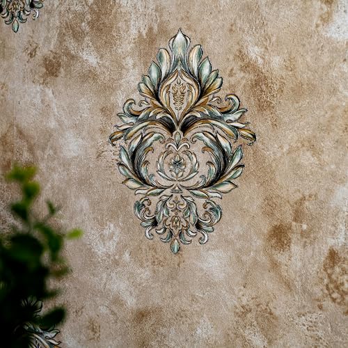 wolpin Non-Woven Wallpaper Non-Adhesive (53 x 950 CM) (Beige) | Textured Damask Ornate Wall Covering with Sparkling Shine | Beige Decorative Wall Covering (54.18 Sq Ft) - Image 5