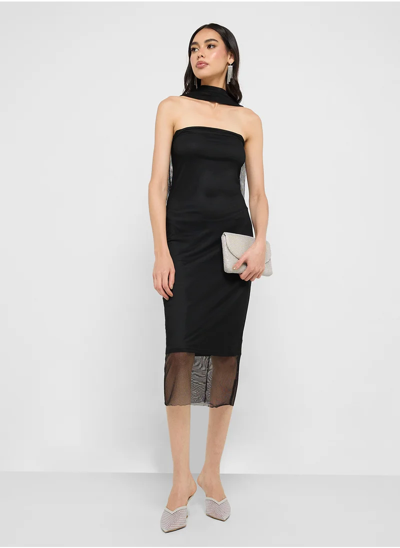 Ginger Mesh Overlay Dress