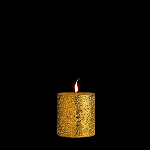 atorakushon® Smokeless Scented Paraffin Wax Golden Glitter Round Pillar Candles Decoration for Party,Birthday Party,Dinner Table, Living Room Pack of 6 - Image 4