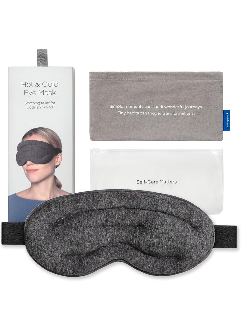 OSTRICH PILLOW - Ostrichpillow Hot  Cold Eye Mask  Clay Beads Hot Cold and Compression Therapy for Dark Circles Eye Bags Dry Eyes Headaches Migraines  Velcro Closure 2 Protective Bags Included - Image 1