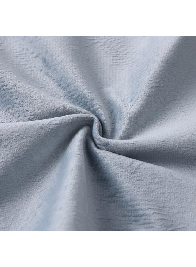 Opexscal 15 Inch Velvet Round Placemat with Ruffle for Dining Table Outdoor Placemats Non-Slip Washable for Gathering, Occasional Decoration and Family Parties Celebrations Set of 4, Blue Grey - Image 3