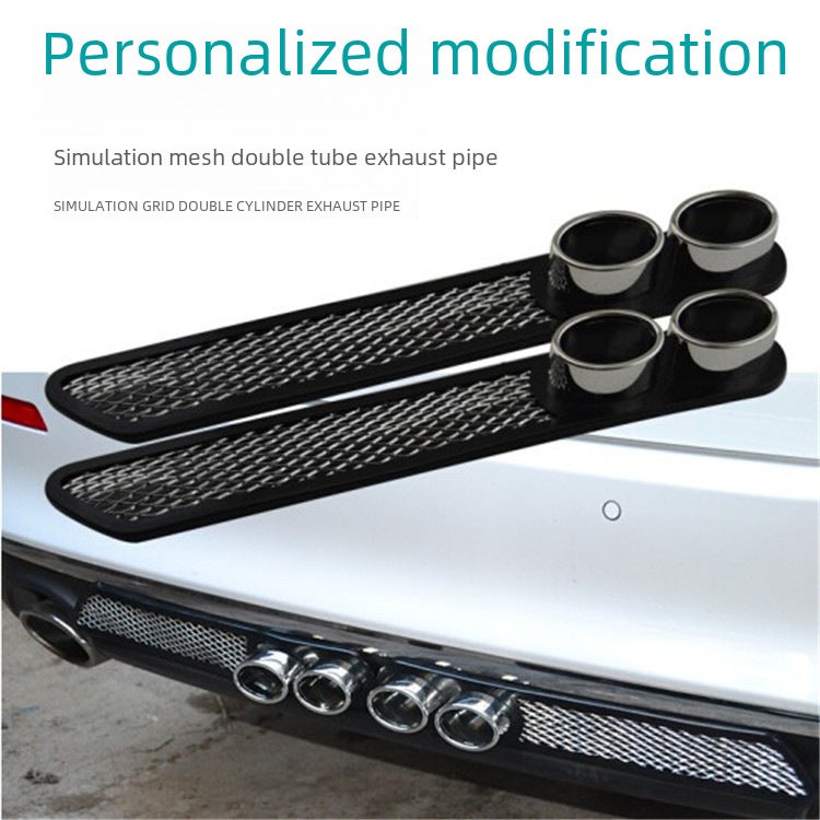 Generic Car Decorative Vent Fake Exhaust Pipe Trim White 