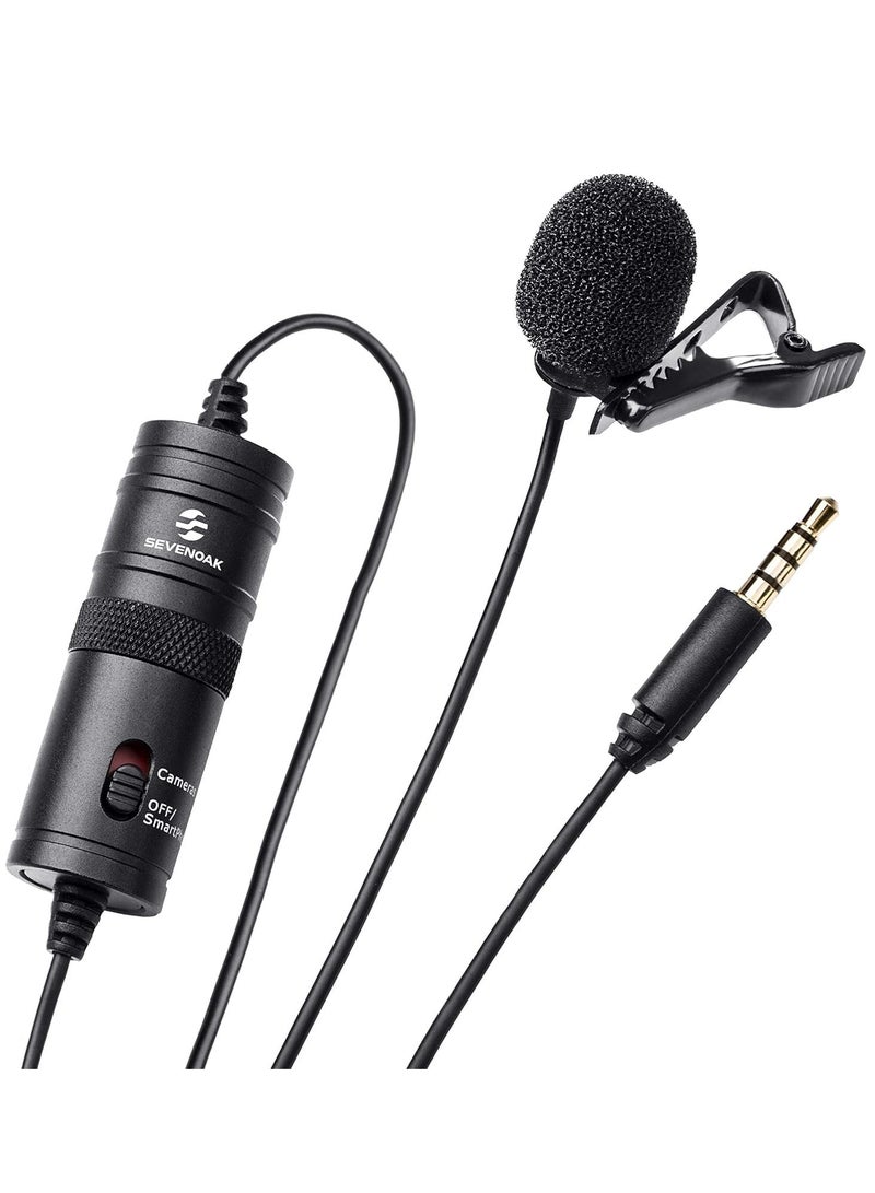 New M1 Lavalier Microphone - Professional Clip-On Mic for Clear Audio Recording (Black) - Image 1