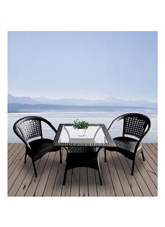 ANAND INDIA GROUPS ANAND INDIA GROUPS D8 Outdoor Furniture GardenSeating Set 21 2 Chairs 1 Table Set Balcony Furniture Coffee Table Set Black 