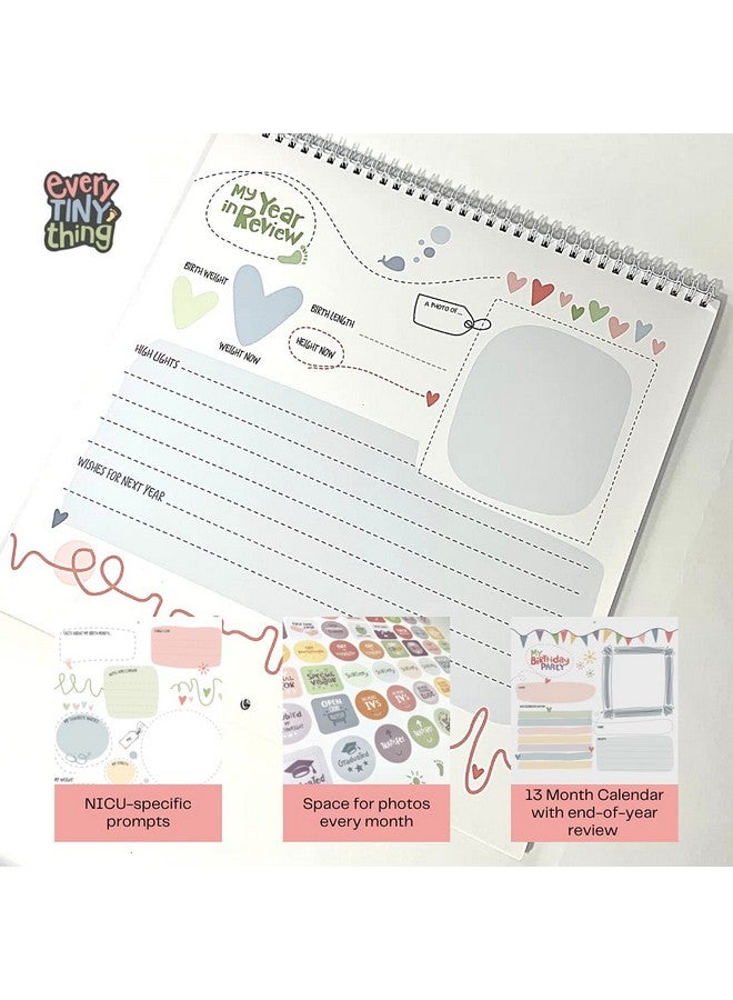 Every Tiny Thing My First Year - A NICU Baby Calendar with NICU Milestone Stickers to celebrate 365 days of precious memories starting in the Neonatal Intensive Care Unit (12x12) - Image 2