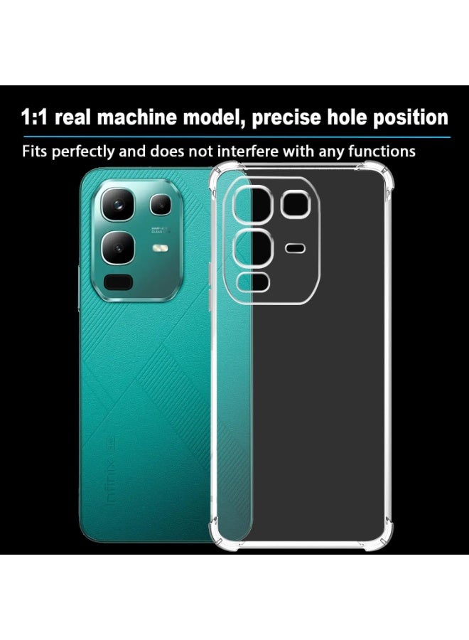 Case for Infinix Note 50 S Clear TPU Four Corners Military-Grade Protection Cover Transparent Soft - Image 5