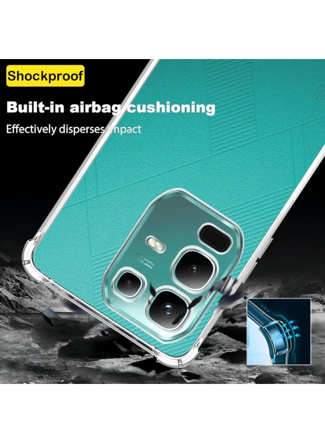 Case for Infinix Note 50 S Clear TPU Four Corners Military-Grade Protection Cover Transparent Soft - Image 4