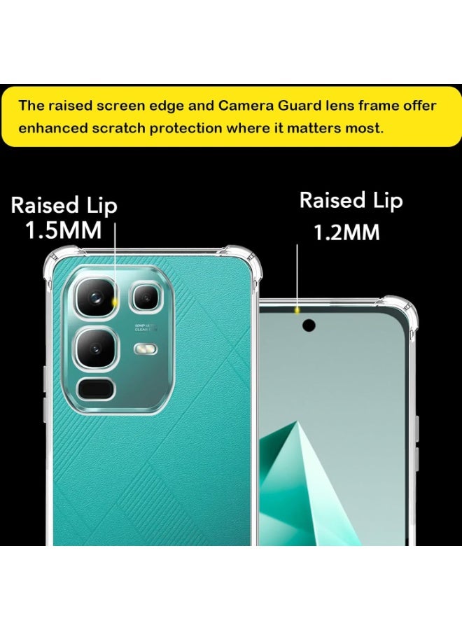 Case for Infinix Note 50 S Clear TPU Four Corners Military-Grade Protection Cover Transparent Soft - Image 3