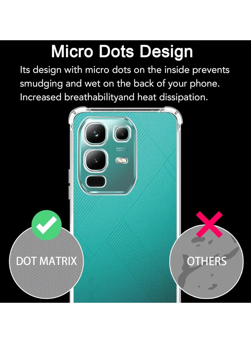 Case for Infinix Note 50 S Clear TPU Four Corners Military-Grade Protection Cover Transparent Soft - Image 2