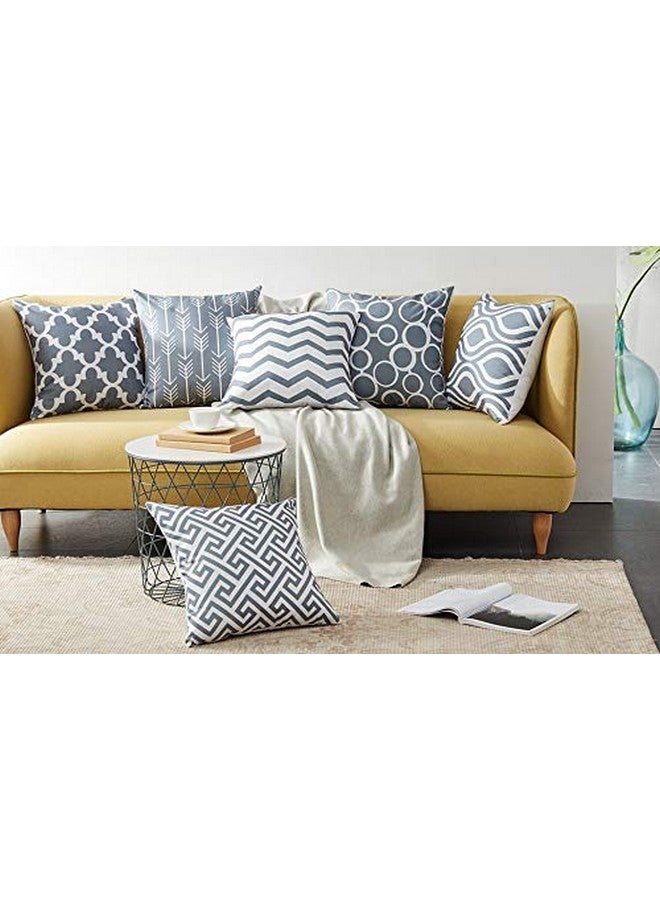 AEROHAVEN Set of 6 Satin Abstract Designer Decorative Throw Pillow/Cushion Covers - (Grey, 20 x 20 Inch) - Image 2