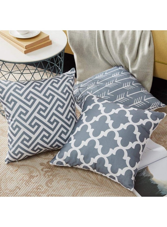 AEROHAVEN Set of 6 Satin Abstract Designer Decorative Throw Pillow/Cushion Covers - (Grey, 20 x 20 Inch) - Image 3