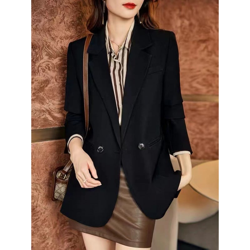Feeling khaki Suit Jacket Womens 2025 Autumn New Popular Design Feeling Casual Elegant Small Suit Khaki  - Image 4