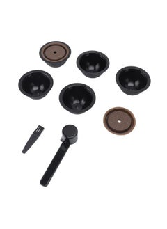 Thoraya Reusable Capsule Kit For Nestle Vertuoline Coffee Machine with 5pcs Empty Refillable Pods 2pcs Silicone Capsule Discs Spoon Brush Black  - Image 5