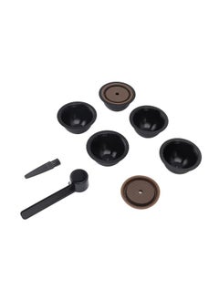 Thoraya Reusable Capsule Kit For Nestle Vertuoline Coffee Machine with 5pcs Empty Refillable Pods 2pcs Silicone Capsule Discs Spoon Brush Black  - Image 4