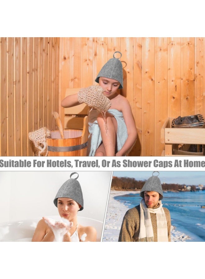 طقم قبعتين للساونا للرجال والنساء، لحماية الرأس في الحمام، قبعة بخارية قابلة للتنفس، من مستلزمات الاستحمام - Image 5