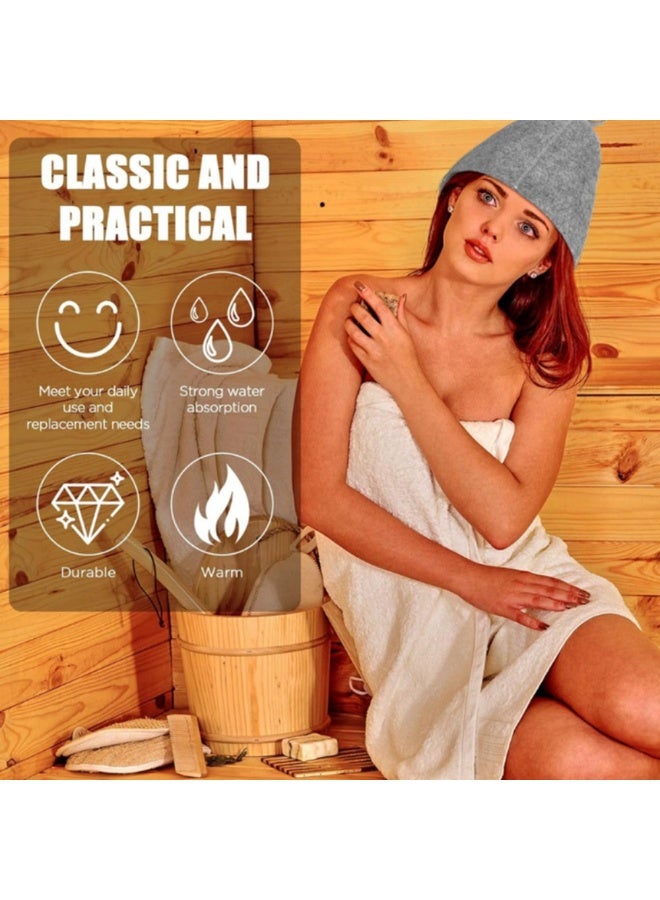 طقم قبعتين للساونا للرجال والنساء، لحماية الرأس في الحمام، قبعة بخارية قابلة للتنفس، من مستلزمات الاستحمام - Image 4