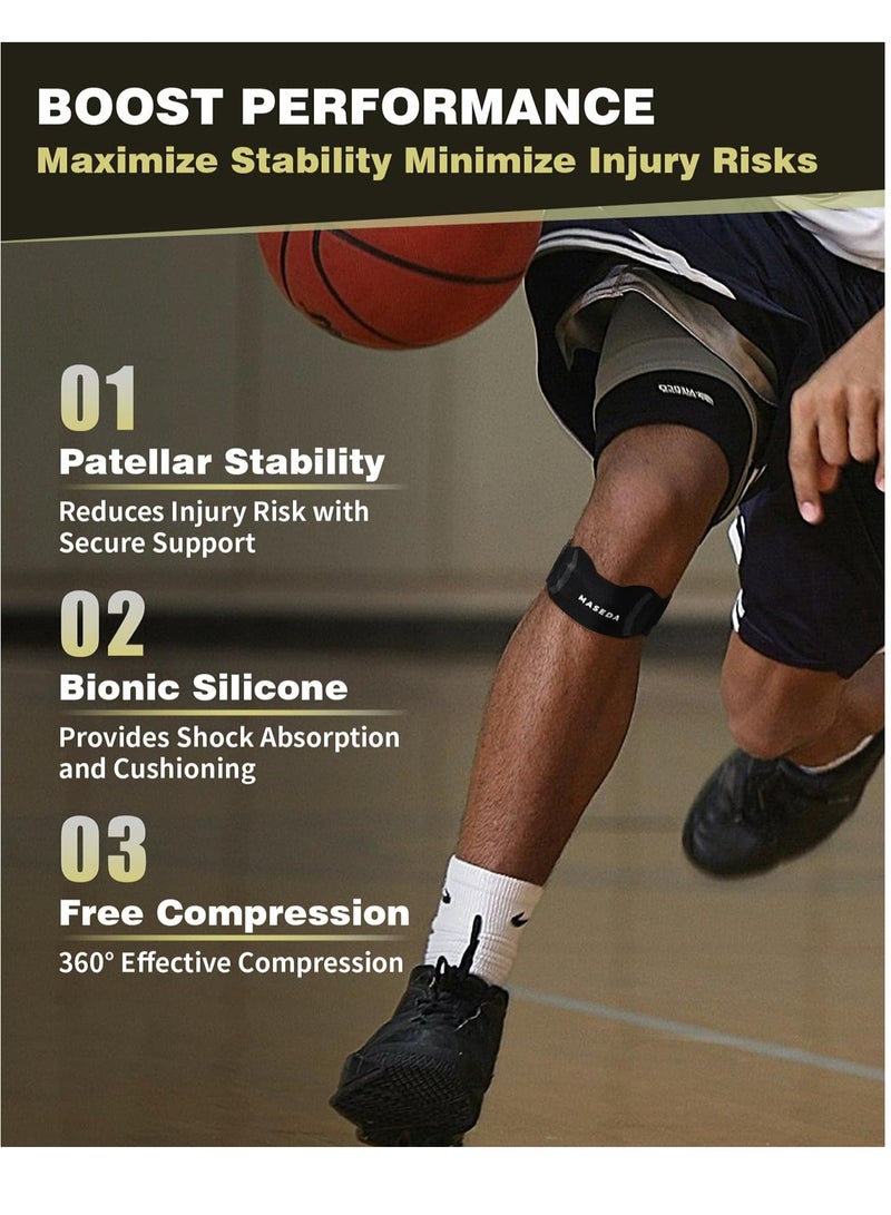 Excefore Knee Brace Patellar Tendon Support Strap 1 Pack, Knee Compression Band for Running Hiking Exercise Gym Fitness Basketball Tennis Badminton Volleyball Cycling Workout, Knee Crepitus and Pain Relief - Image 4