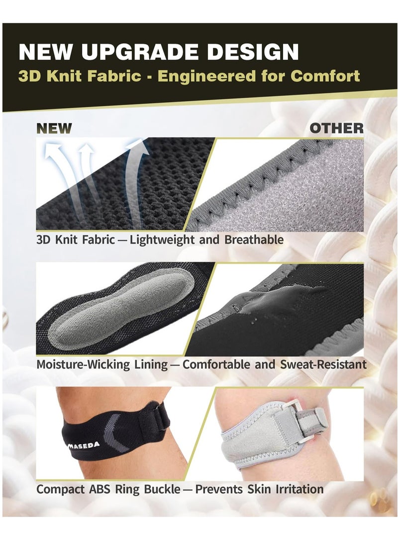 Excefore Knee Brace Patellar Tendon Support Strap 1 Pack, Knee Compression Band for Running Hiking Exercise Gym Fitness Basketball Tennis Badminton Volleyball Cycling Workout, Knee Crepitus and Pain Relief - Image 3