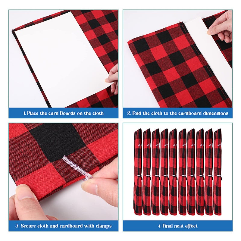 Teling 7.5 x 10.5 Inch Comic Book Boards Fabric Backing Board and U Shape Plastic Alligator Clips Poster Board for Folding Cloth and Storing Fabric Storage(200 Set) - Image 4