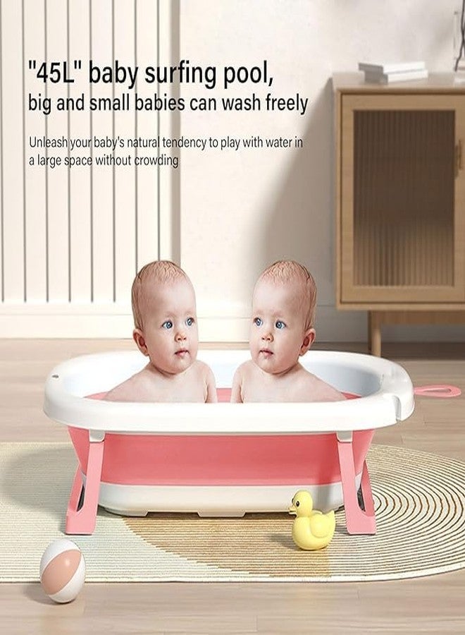 KRLZ Baby Bathtub Folding Infant Bath Tub, Non-Slip Collapsible Kids Shower Bath Basin Portable Foldable Washing Bathing Tub Large Safe Bathtub for Newborn Toddler - Image 4
