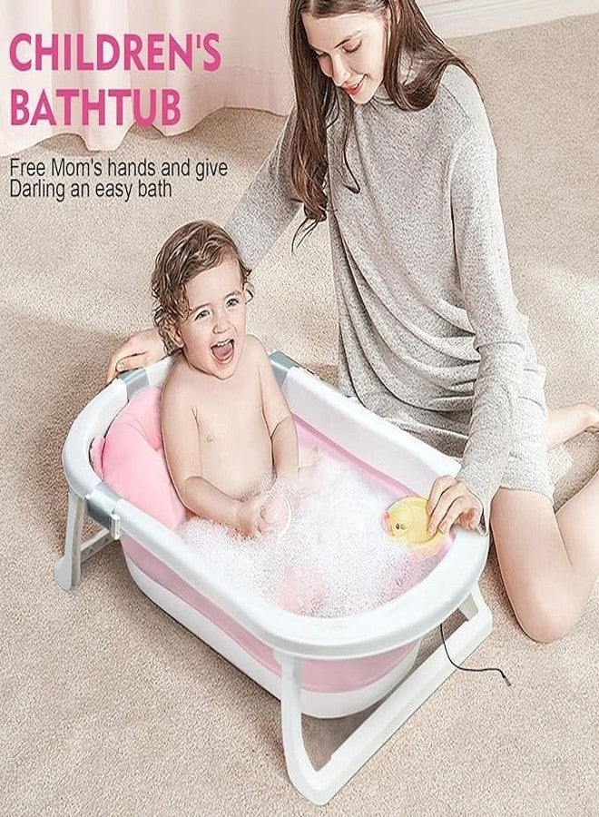 KRLZ Baby Bathtub Folding Infant Bath Tub, Non-Slip Collapsible Kids Shower Bath Basin Portable Foldable Washing Bathing Tub Large Safe Bathtub for Newborn Toddler - Image 5