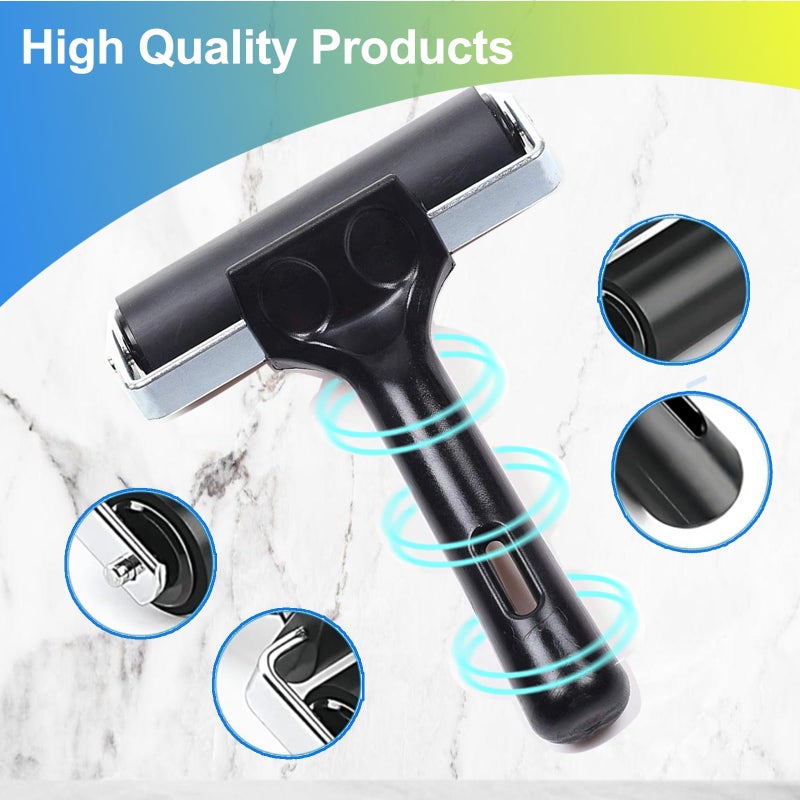 TOOYIMR 4 Inch Professional Rubber Roller with Comfort Grip Handle - Stainless Steel Core Printmaking Tool for Art Printing, Craft Creation, Gluing, Floor Installation & Marine Applications - Image 3