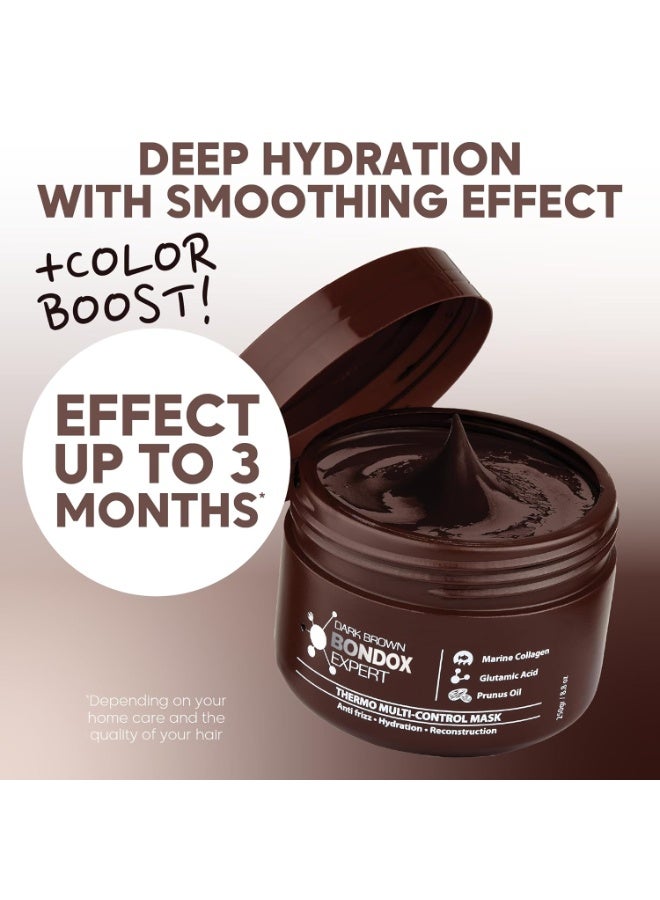 Nutree Professional Hair Treatment Mask Damaged Dark Brown Color BONDOX 8.8oz | Color Depositing Mask with Almond Oil | Marine Seaweed Collagen | Formaldehyde-Free | Enhances Elasticity, Flexibility, Softness & Moisture - Image 1