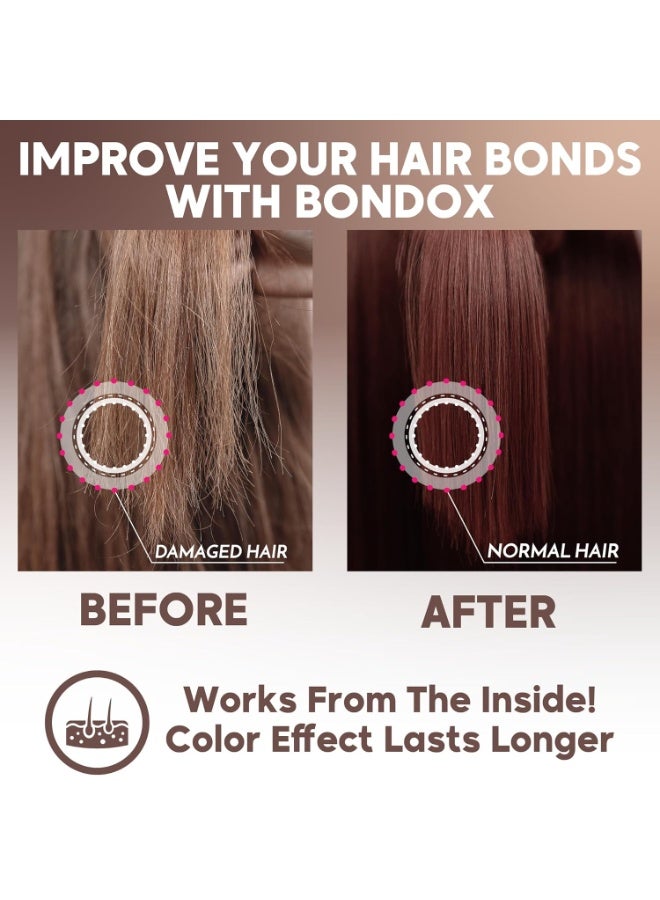 Nutree Professional Hair Treatment Mask Damaged Dark Brown Color BONDOX 8.8oz | Color Depositing Mask with Almond Oil | Marine Seaweed Collagen | Formaldehyde-Free | Enhances Elasticity, Flexibility, Softness & Moisture - Image 3