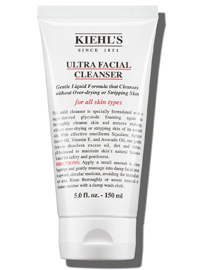 كييلز منظف الوجه الفائق 150 مل، صيغة غسل الوجه الرقيقة، منظف الرغوة لتجفيف البشرة العادية والحساسة - Image 1