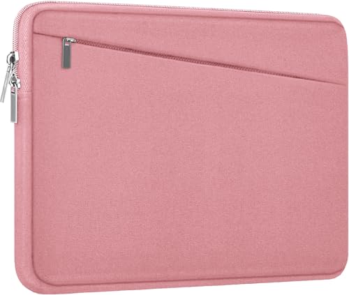 AREYLO 15.6 inch Laptop Case, Slim Computer Carrying Bag Protective Cover Briefcase with Front Pocket, Durable Laptop Sleeve for 15-16 Inch HP, Dell, Lenovo, Asus- Red Pink - Image 1