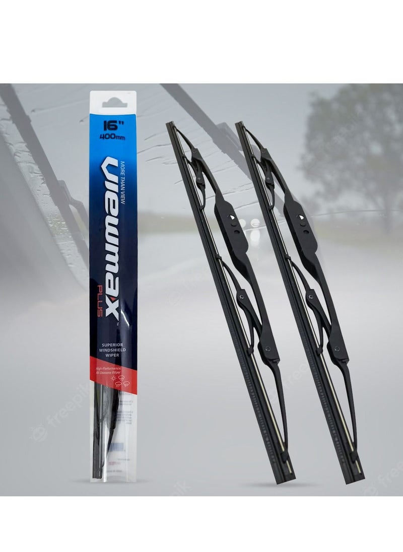 Viewmax Windshield Car Wiper Blades, Powerful Performance Conventional Wiper Blades - VIEW MAX -2 Pcs- (16" 400mm)  - Image 2