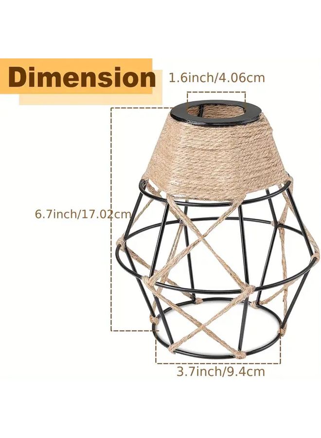 Black Boho Woven Lampshade 3 Pack for Floor Lamp Table Light - Image 3