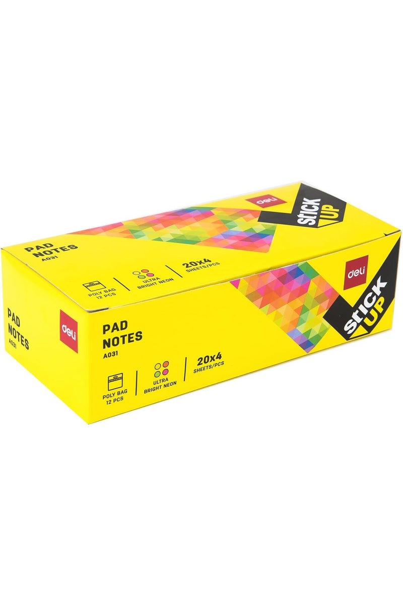 Deli EA03102 Temple-Shape Sticky Notes, 20 Sheets, 76×76 mm, Multicolour - Image 2