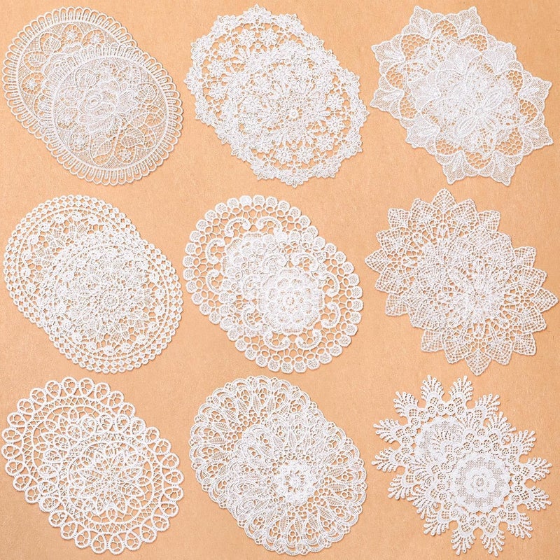 NALACAL 18 Pieces 6 Inch Lace Doilies for Tables, Crochet Doilies, Vintage Cotton Lace Coasters, Handmade Round Placemats Rustic Table Decor for Kitchen Dining Room Wedding Cup Vase Decoration - Image 1