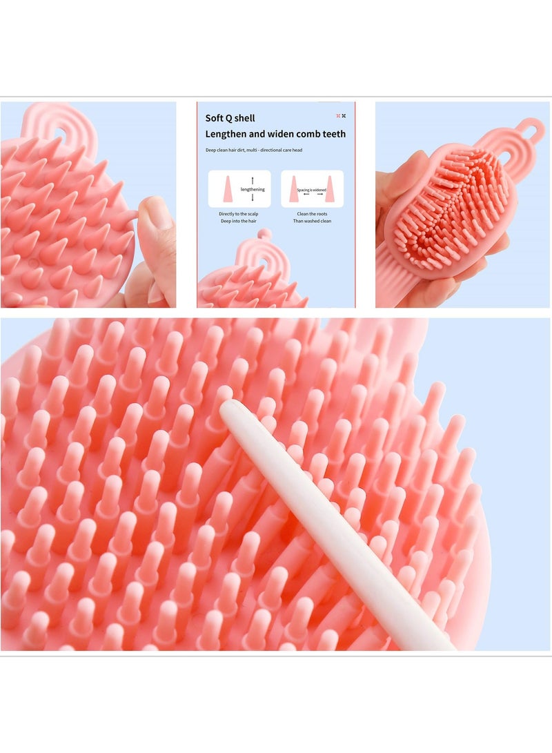 SOLARAE 4 Pcs Scalp Massagers, Soft Silicone Shampoo Brush, Manual Head Scrubber, Wet & Dry Scalp Scrubber for Hair Growth, Dandruff Removal, Scalp Massage, Shower Head Brush for All Hair Types - Image 2