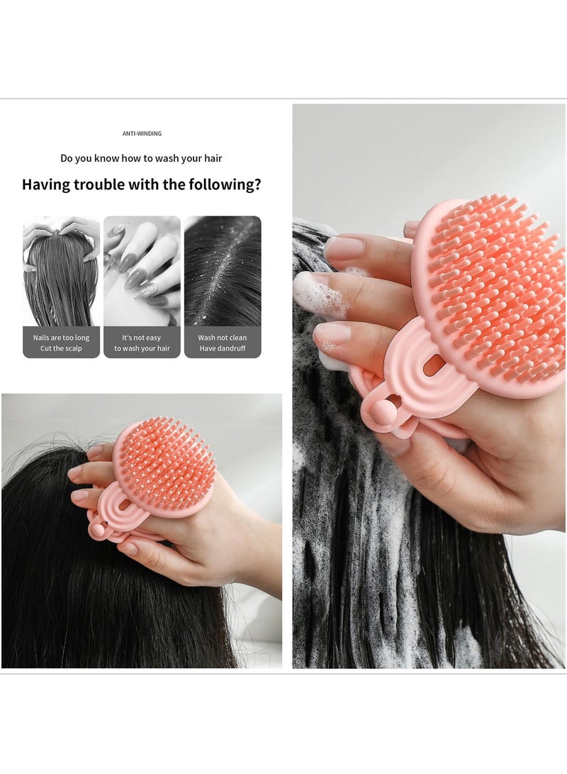 SOLARAE 4 Pcs Scalp Massagers, Soft Silicone Shampoo Brush, Manual Head Scrubber, Wet & Dry Scalp Scrubber for Hair Growth, Dandruff Removal, Scalp Massage, Shower Head Brush for All Hair Types - Image 3