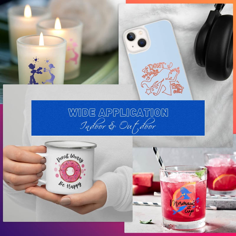 HTVRONT فيلم فينيل دائم أسود من HTVRONT لآلة كريكت، لفائف فينيل دائم أسود - 12" × 11 قدم لفافة فينيل لآلة كريكت، سيلويت، كامي، لافتات، ألبومات، حرف، قواطع (أسود غير لامع) - Image 2