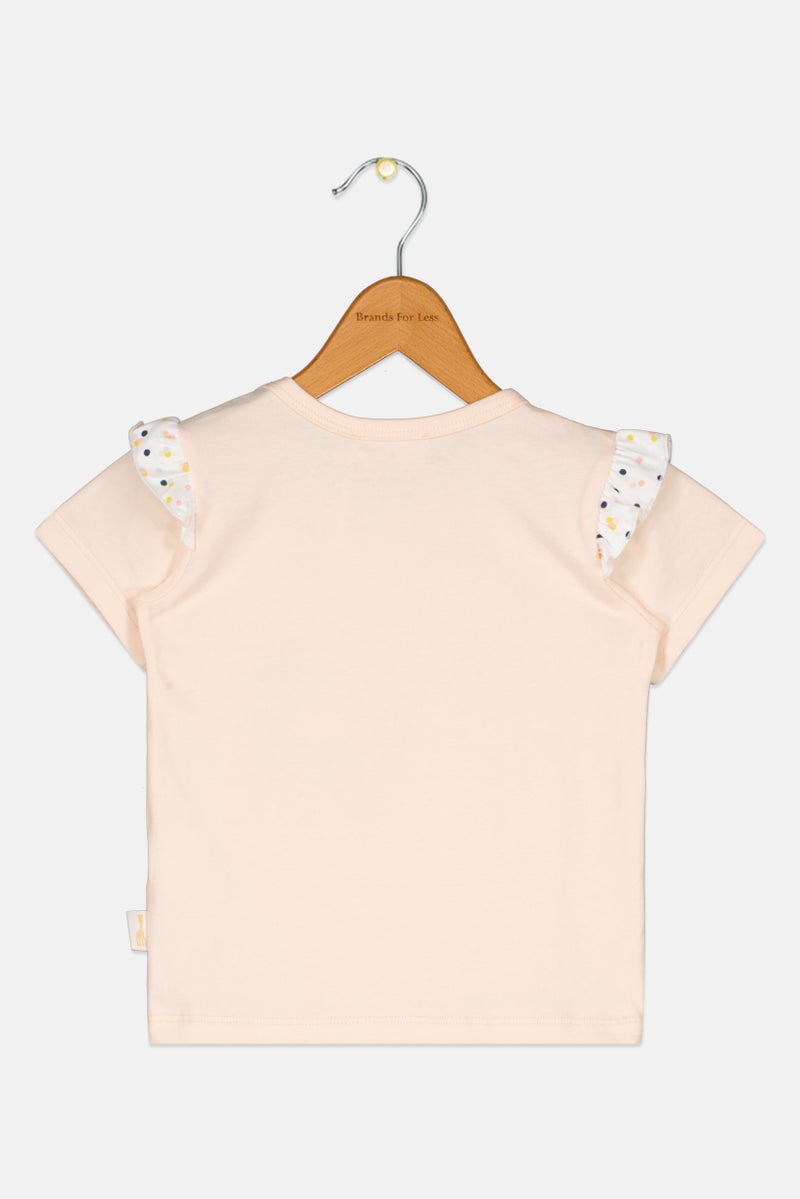 Sophie la girafe Toddlers Girl Graphic Print Short Sleeve Top, Light Pink - Image 2