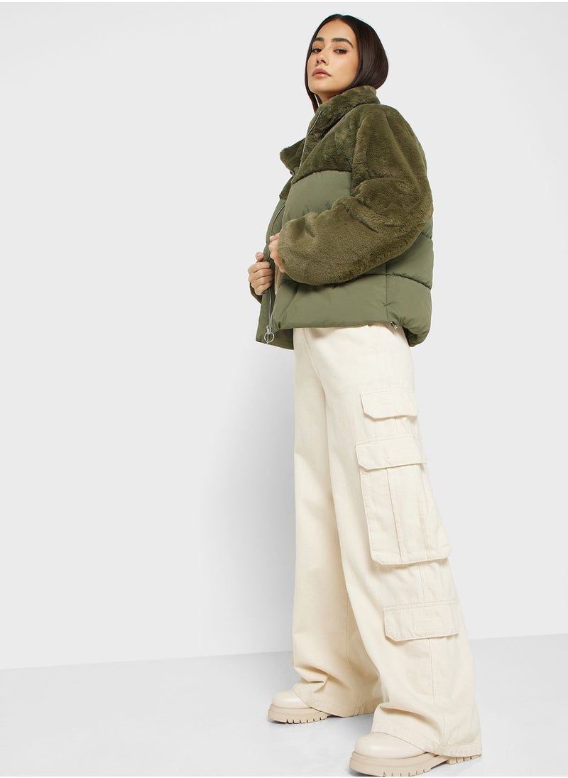 ONLY - High Neck Puffer Jacket - Image 1