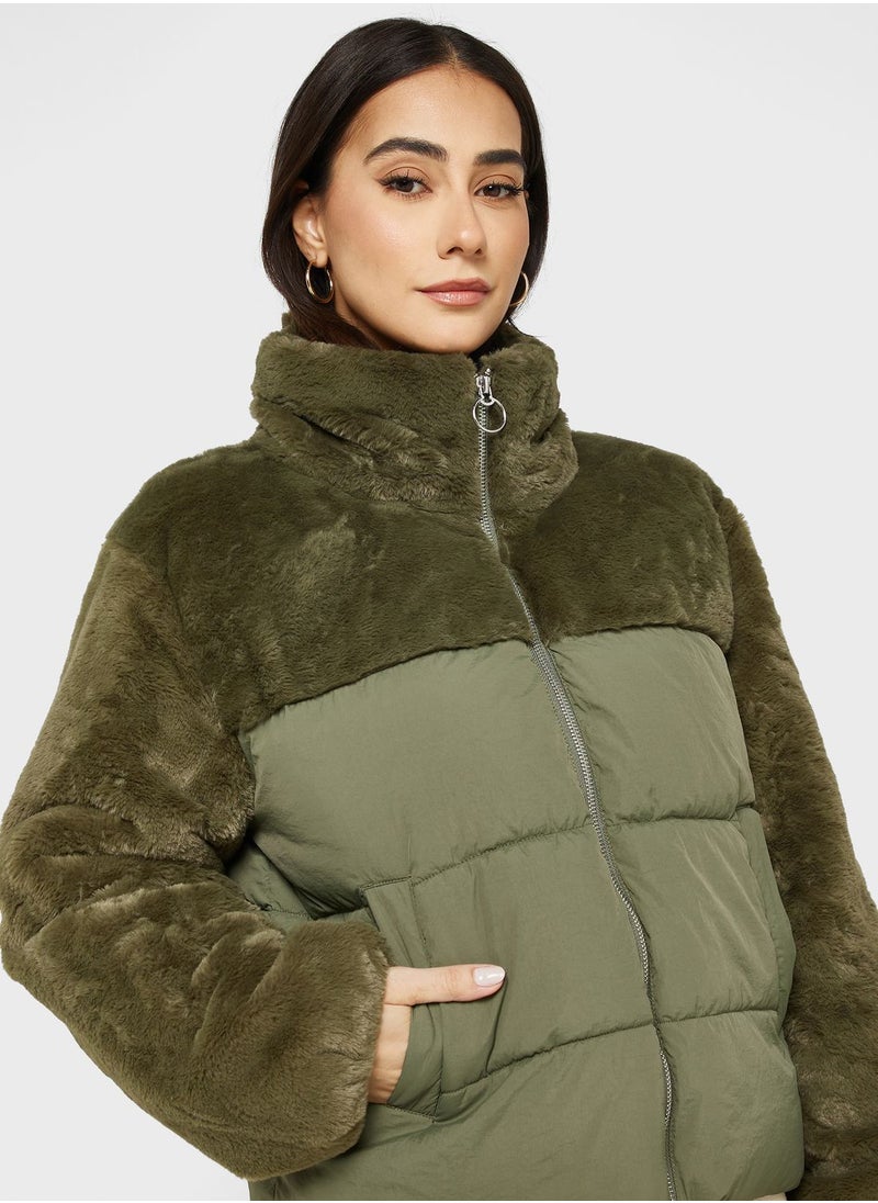 ONLY - High Neck Puffer Jacket - Image 1